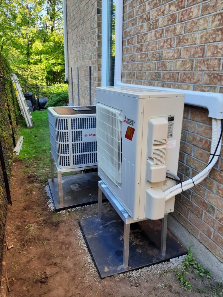 Heat pump installation in Ottawa, Ontario.